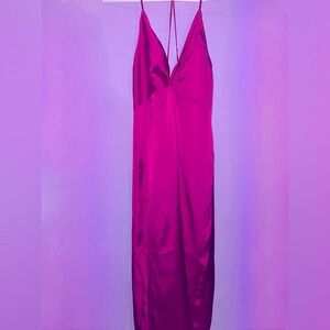 Express satin twist slip dress